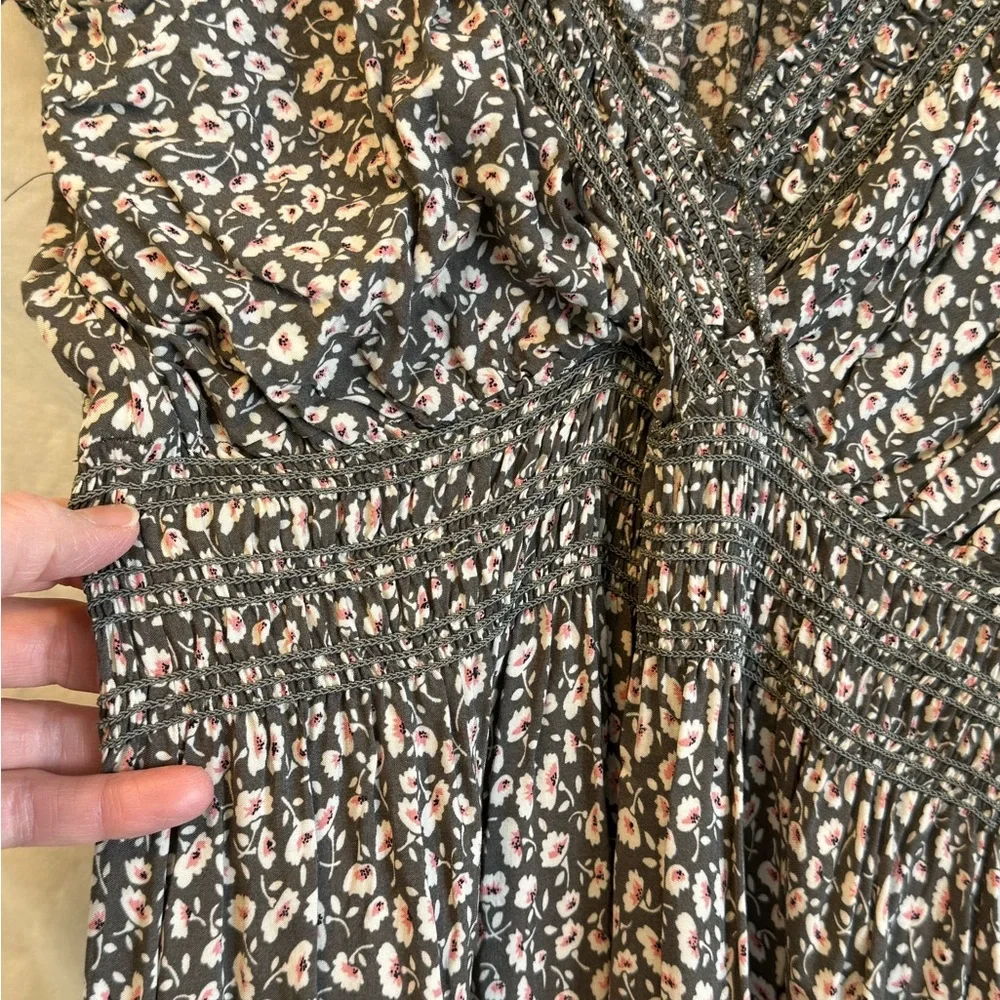 Apricot Long Boho Peasant Empire Waist Dress NWOT - Picture 3 of 11